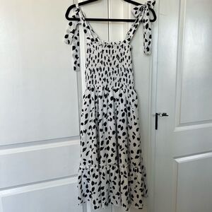 Shein black and white print womens dress size xs summer dress vacation J286